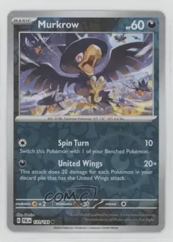 Murkrow Reverse Foil Pokemon Scarlet & Violet Paldea Evolved SV02 #131 - Image 1