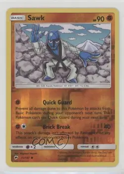 Sawk Reverse Foil Pokemon Sun & Moon Burning Shadows #72 - Image 1