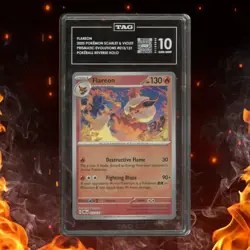 Pokemon Prismatic Evolutions FLAREON 013/131 Pokeball Reverse Holo TAG 10 - Image 1