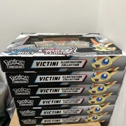 Pokemon Scarlet & Violet Unova Victini Illustration Collection Box - 6 Box Case - Image 1