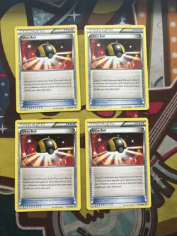Pokemon Playset Of 4x Ultra Ball 93/108 - PLAYED - XY Roaring Skies - Image 1