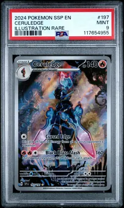 2024 POKEMON SSP EN-SURGING SPARKS ILLUSTRATION RARE #197 CERULEDGE PSA 9 - Image 1