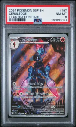 2024 POKEMON SSP EN-SURGING SPARKS ILLUSTRATION RARE #197 CERULEDGE PSA 8 - Image 1