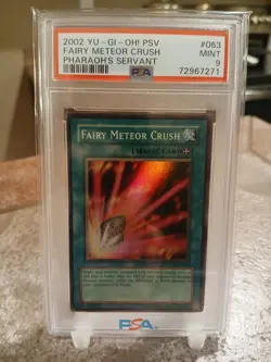 2002 Yugioh Fairy Meteor Crush PSV-063 PSA 9 Unlimited Super (Minor Case Scuffs) - Image 1