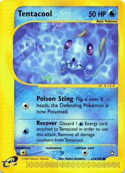 Tentacool 113/147 Aquapolis Commonn Vintage Pokemon TCG E-reader card - Image 1