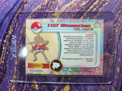 Pokemon Topps Card Hitmonchan #107 Holo Foil TV Animation 1st Edition Blue Logo - Image 2