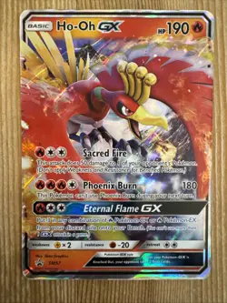 HO-OH GX SM57 Black Star Promo Ultra Rare Full Art Holo Pokemon Card NM - Image 1