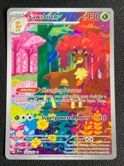 Sawsbuck 166/162 Temporal Forces Illustration Rare Pokemon TCG Card NM - Image 1