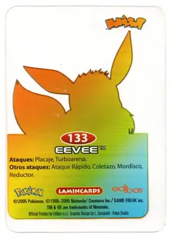 EEVEE #133 LAMINCARD COLECCION POKEMON LAMINCARDS 2005 EDIBAS (USADA) - Image 2