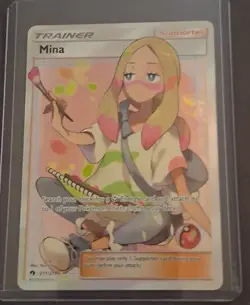 MINA POKEMON TCG SUN & MOON LOST THUNDER FULL ART TRAINER 211/214 Excellent - Image 2