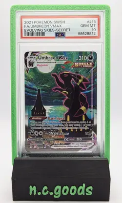 2021 POKEMON SWSH FA/UMBREON VMAX EVOLVING SKIES-SECRET ALTERNATE ART PSA 10 - Image 1