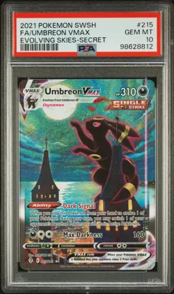 2021 POKEMON SWSH FA/UMBREON VMAX EVOLVING SKIES-SECRET ALTERNATE ART PSA 10 - Image 2