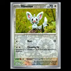 Minccino 136/162 Reverse Holo - Temporal Forces Pokemon Card - Image 1