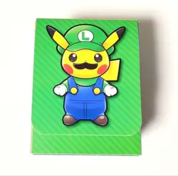 Pokemon Card Luigi Pikachu Deck Case Multicolor Super Mario Collaboration Japan - Image 5