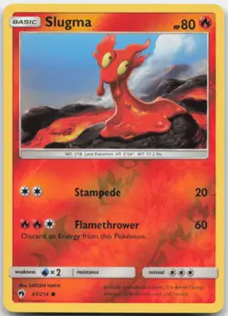 Slugma 43/214 Reverse Holo SM - Lost Thunder Pokemon Card NM - Image 1
