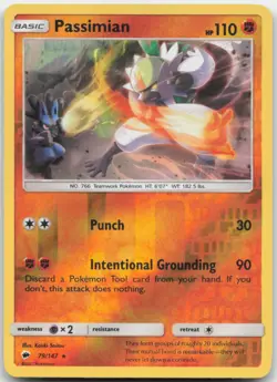 Passimian 79/147 Reverse Holo SM - Burning Shadows Pokemon Card NM - Image 1