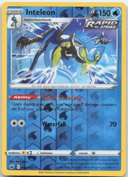 Inteleon 043/198 Reverse Holo SWSH06: Chilling Reign Pokemon Card NM - Image 1