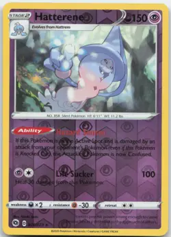Hatterene 020/073 Reverse Holo Champion's Path Pokemon Card NM - Image 1