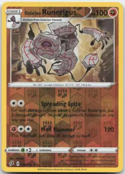 Galarian Runerigus 083/198 Reverse Holo SWSH06: Chilling Reign Pokemon Card NM - Image 1