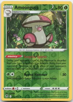 Amoonguss 012/195 Reverse Holo SWSH12: Silver Tempest Pokemon Card NM - Image 1