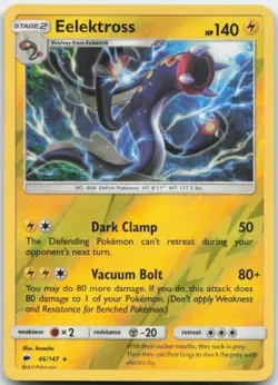 Eelektross 46/147 Reverse Holo SM - Burning Shadows Pokemon Card NM - Image 1
