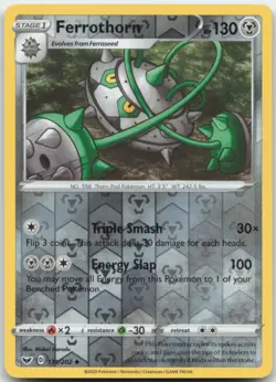 Ferrothorn 131/202 Reverse Holo SWSH01: Sword & Shield Base Set Pokemon Card NM - Image 1