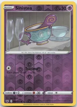 Sinistea 089/202 Reverse Holo SWSH01: Sword & Shield Base Set Pokemon Card NM - Image 1