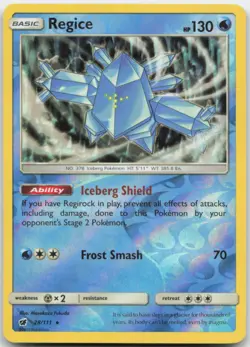 Regice 28/111 Reverse Holo SM - Crimson Invasion Pokemon Card NM - Image 1