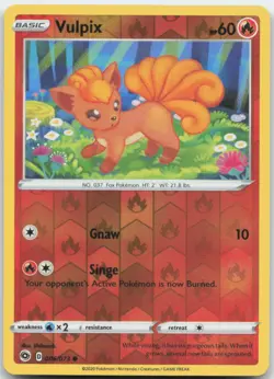 Vulpix 006/073 Reverse Holo Champion's Path Pokemon Card NM - Image 1