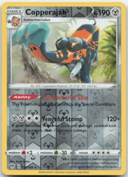 Copperajah 132/189 Reverse Holo SWSH03: Darkness Ablaze Pokemon Card NM - Image 1