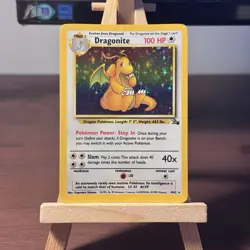 Pokemon Dragonite Fossil 1999 Holo Rare Card 4/62 WOTC - Image 1