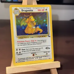 Pokemon Dragonite Fossil 1999 Holo Rare Card 4/62 WOTC - Image 2