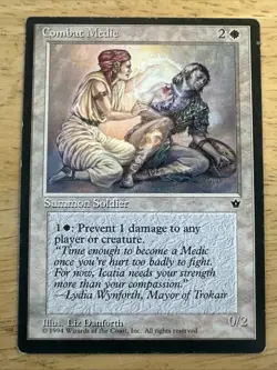 COMBAT MEDIC - Fallen Empires 1994 Magic The Gathering MTG PRINTER HICKEY - Image 1