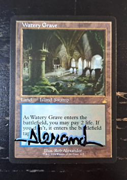 MtG Magic 1x Watery Grave Ravnica Remaster Shadow Signed Blue/Black Alexander - Image 1