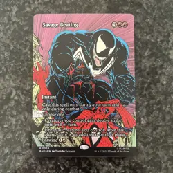 MTG Savage Beating (Borderless FOIL) - Marvel Eternal-Legal (MAR) M #0026 - Image 1