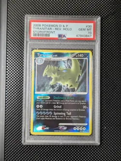 Tyranitar 30/100 Reverse Holo 2008 Pokemon D&P Stormfront PSA 10 Gem Mint Pop 7 - Image 1