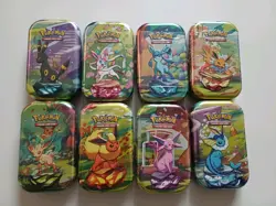 Pokemon TCG Prismatic Evolutions Mini Tins x 8 Full Art Set - Image 1