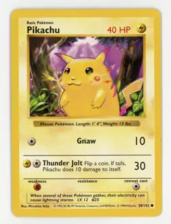 Red Cheeks Pikachu - Pokemon 1999 Base Set Shadowless #58 EX - Image 1