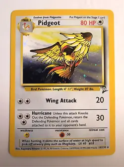 👀 VIDEO - Pokemon Pidgeot TCG Base Set 2 Holo Rare Card 14/130 NM Condition - Image 1