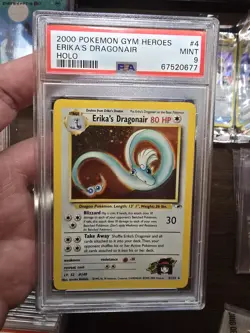 PSA 9 MINT Erika’s Dragonair 4/132 Gym Heroes Holo Rare Pokemon Card - Image 1