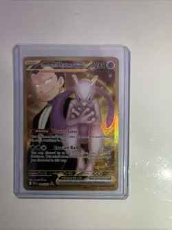 Team Rocket's Mewtwo ex 240/182 Destined Rivals Pokemon Gold Hyper Rare TCG NM - Image 1