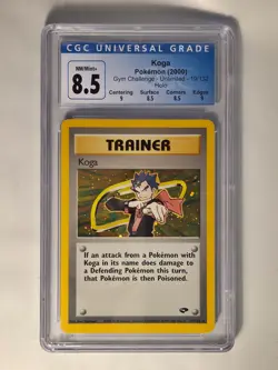 Trainer Koga (2000) Gym Challenge - Holo #19/132 CGC 8.5 NM / Mint+ Pokemon TCG - Image 1