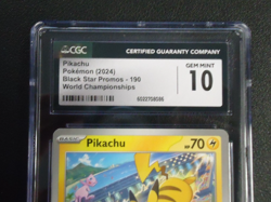 2024 POKEMON Pikachu SVP190 Black Star Promo World Champions CGC GEM MINT 10 - Image 2