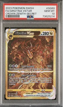 2023 Pokemon SWSH Crown Zenith Giratina & Arceus VSTAR Gem MT PSA 10 - Image 2