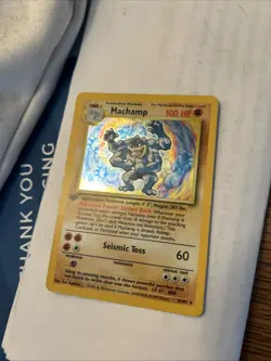 Pokemon TCG Machamp Holo 1st Edition Base Set #8/102 Holo Rare - Image 1