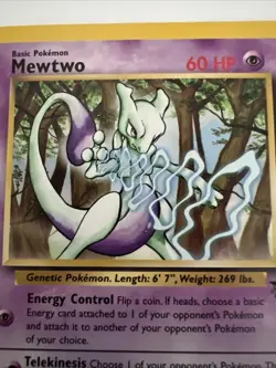 Vintage 1999 Basic Pokemon Mewtwo 12 Black Star Promo Card 60 HP - Image 2
