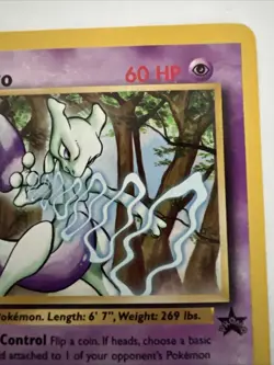 Vintage 1999 Basic Pokemon Mewtwo 12 Black Star Promo Card 60 HP - Image 4