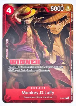 One Piece Card Game - Monkey.D.Luffy P-007 Winner Promo - Image 1