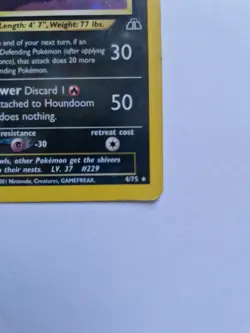 Pokemon Neo Discovery Houndoom Holo Rare Card 4/75 LP+ Condition - Image 3