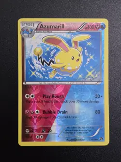 Pokemon TCG Azumarill 77/114 - XY Steam Siege Reverse Holo Shiny 2016 - Image 1